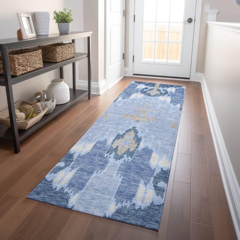 Premium Washable Super Soft Boho Ikat Mayfield Rug - Sky - 2' 3" x 7' 6" - Runner