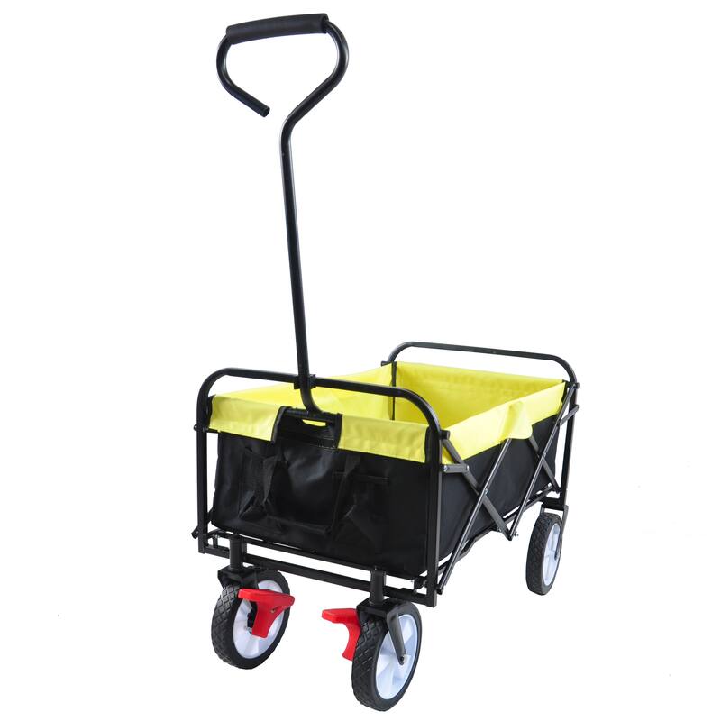 Folding Garden, Shopping, & Beach Wagon Cart Constructed of Durable Metal