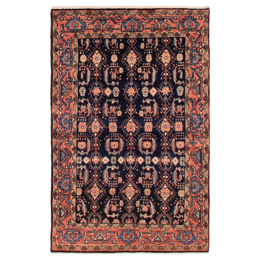 ECARPETGALLERY Hand-knotted Andelz Navy Wool Rug - 4'1 x 6'5