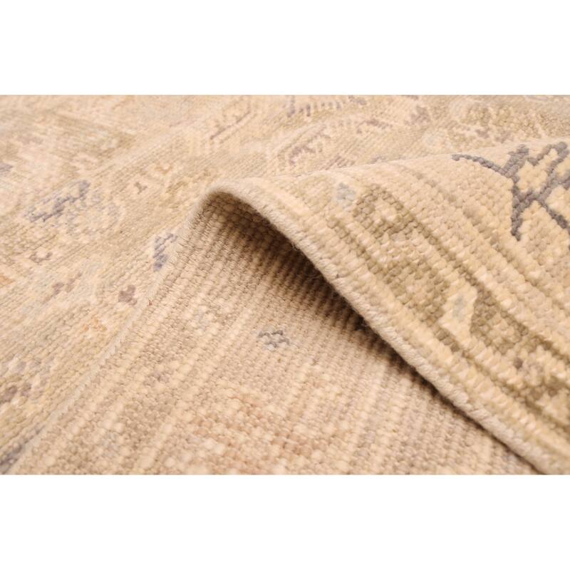 ECARPETGALLERY Hand-knotted Kavya Oushak Light Khaki Wool Rug - 5'11 x 9'0