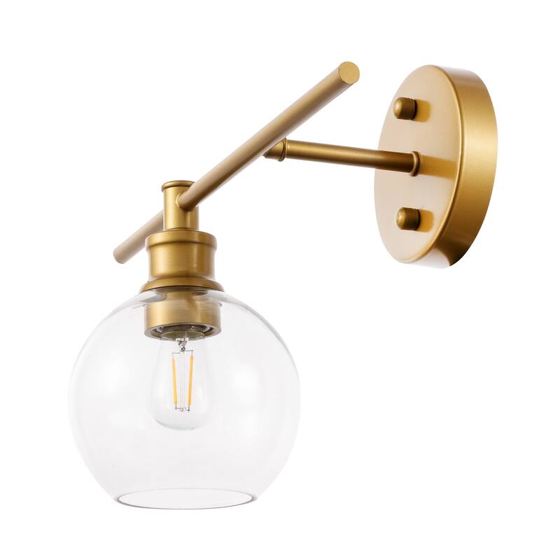 Collins 1-Light Glass Left Wall Sconce - 14.7/9.8 - 14.7/9.8