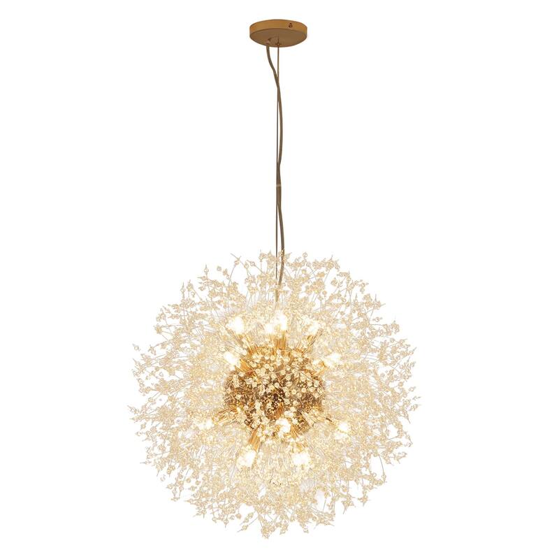 9/ 16-Light Modern Glam Large Round Globe Starburst Crystal Pendant Sphere Sputnik Firework Chandelier