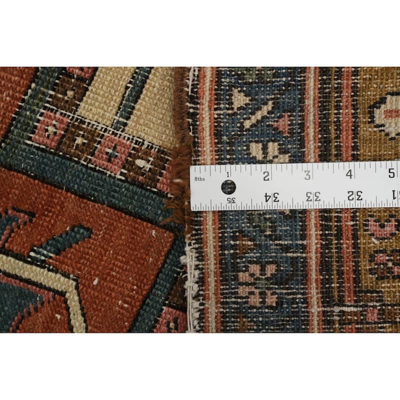 Hand Knotted Oriental 100% Wool Carpet Traditional Medallion Oranges & Rust Heriz (serapi) Area Rug - 13' 8'' X 10' 0''