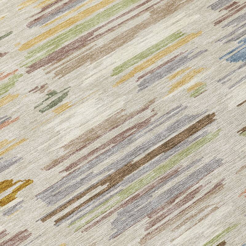 Machine Washable Indoor/ Outdoor Modern Trellis Chantille Rug