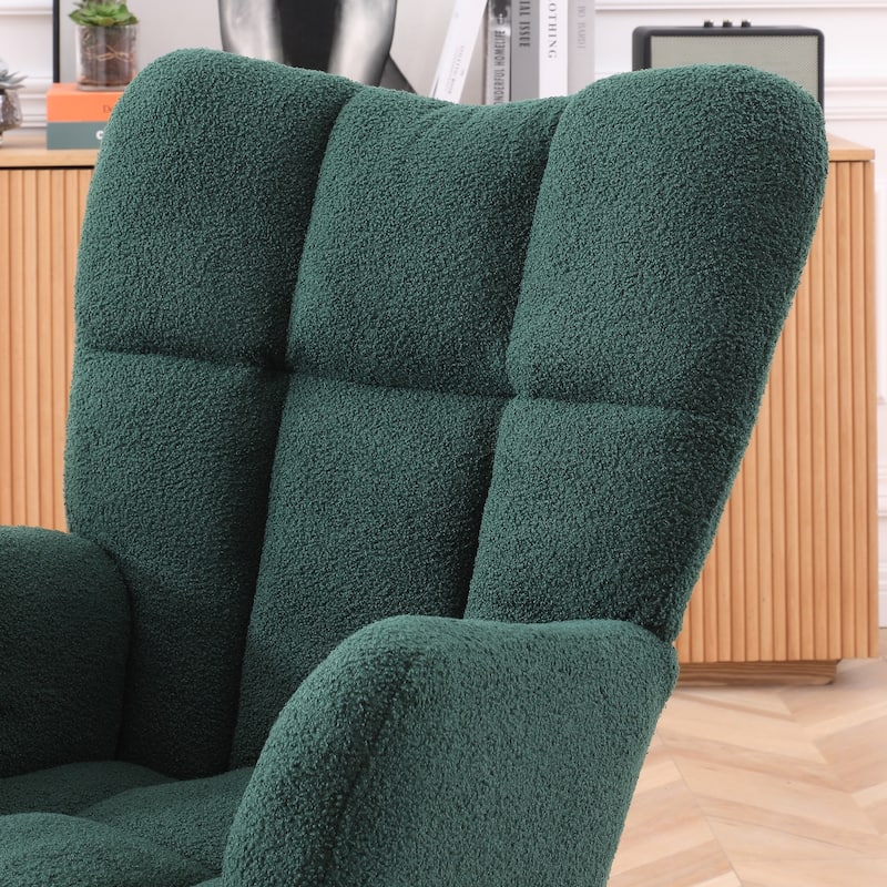 Polyester Rocking Chair with High Backrest and Padded Seat