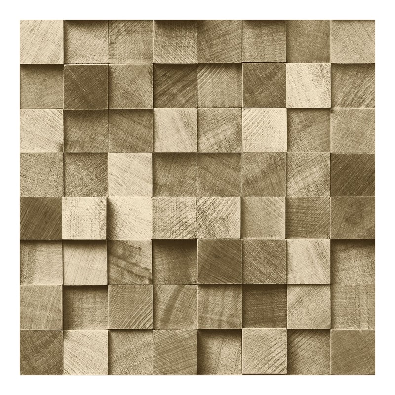 ESTA Home Tevye Gold Wood Geometric Wallpaper