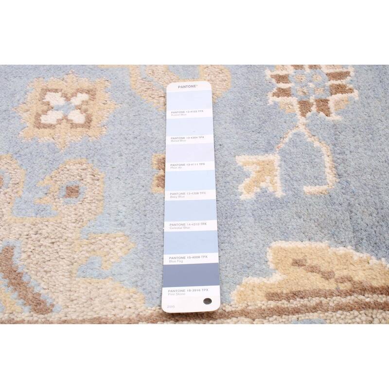 ECARPETGALLERY Hand-knotted Royal Oushak Light Blue Wool Rug - 6'2 x 8'10