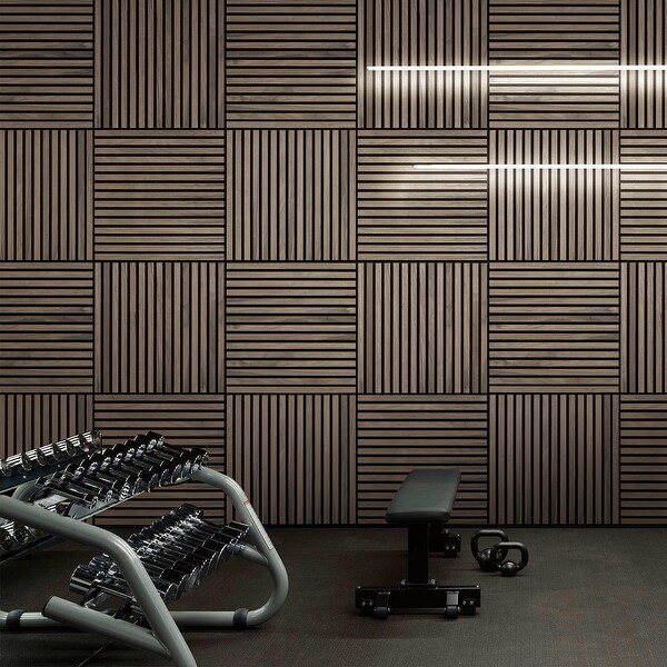 23.6 in. x 23.6 in. Square Acoustic Wall Panels,Wood Slat