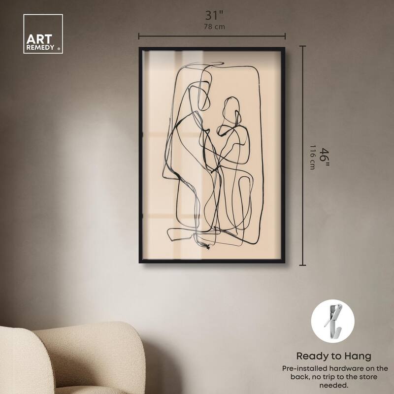 Embrace of Lines II Shadowbox by Art Remedy