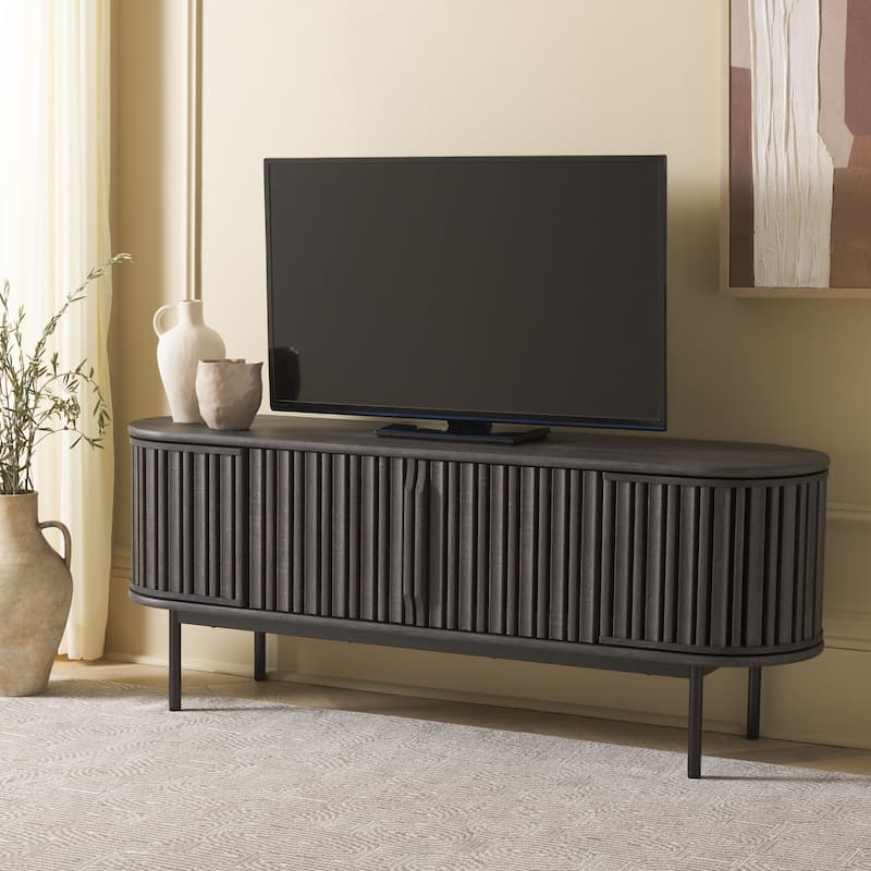 SAFAVIEH Enid 4-Door Media Stand Fits up to 65" Flatscreen TV - 60Wx15Dx23H