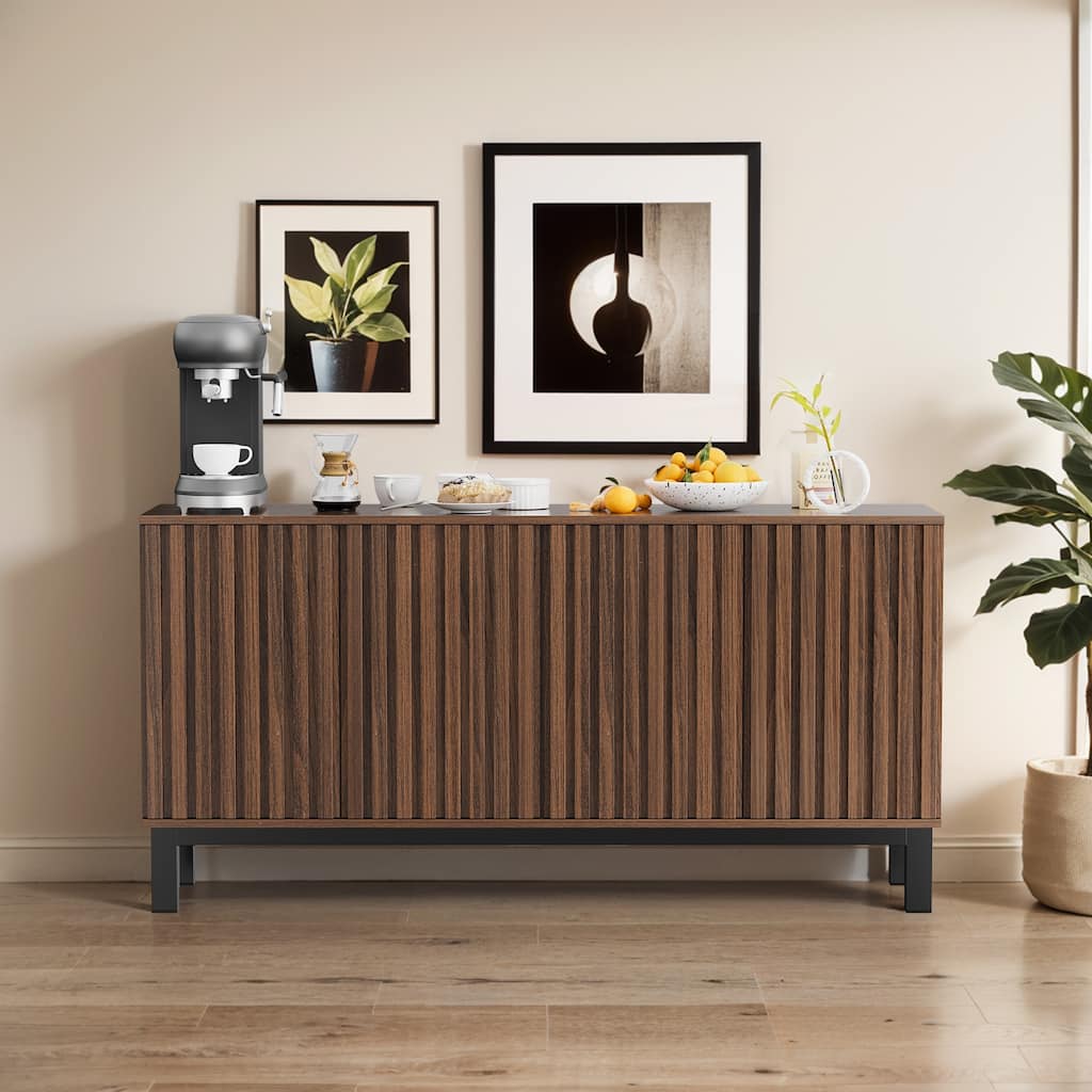 Pocassy Wood Coffee Bar Cabinet with Adjustable Shelf for Kitchen