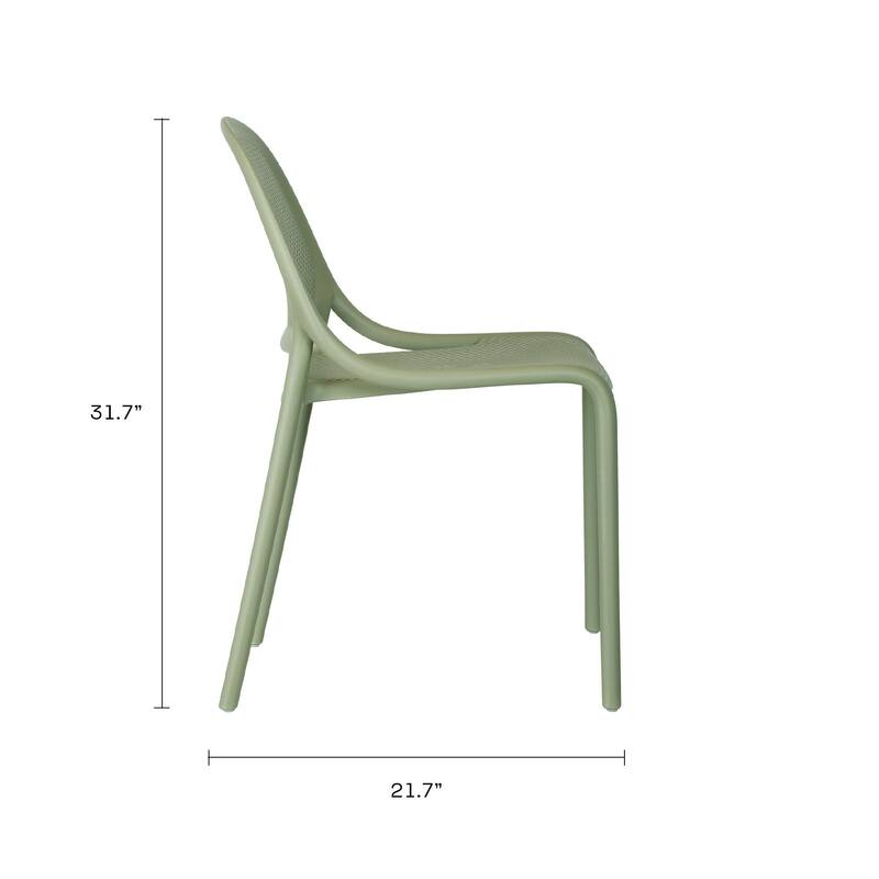 Shay Set of 4 Stackable Dining Chairs, Indoor/Outoor