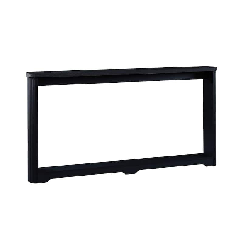 70.1 inch Corrugated Texture Storage Table Narrow Wooden Console Sofa Table Black Entrance Corridor