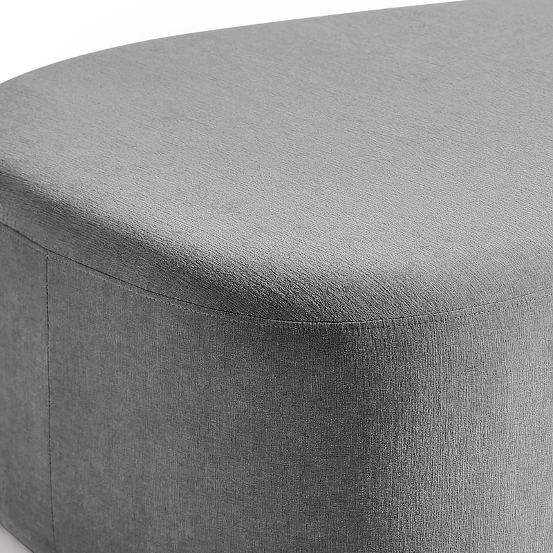 Leon 43" W Modern Oversized Chenille Triangular Cheese Ottoman