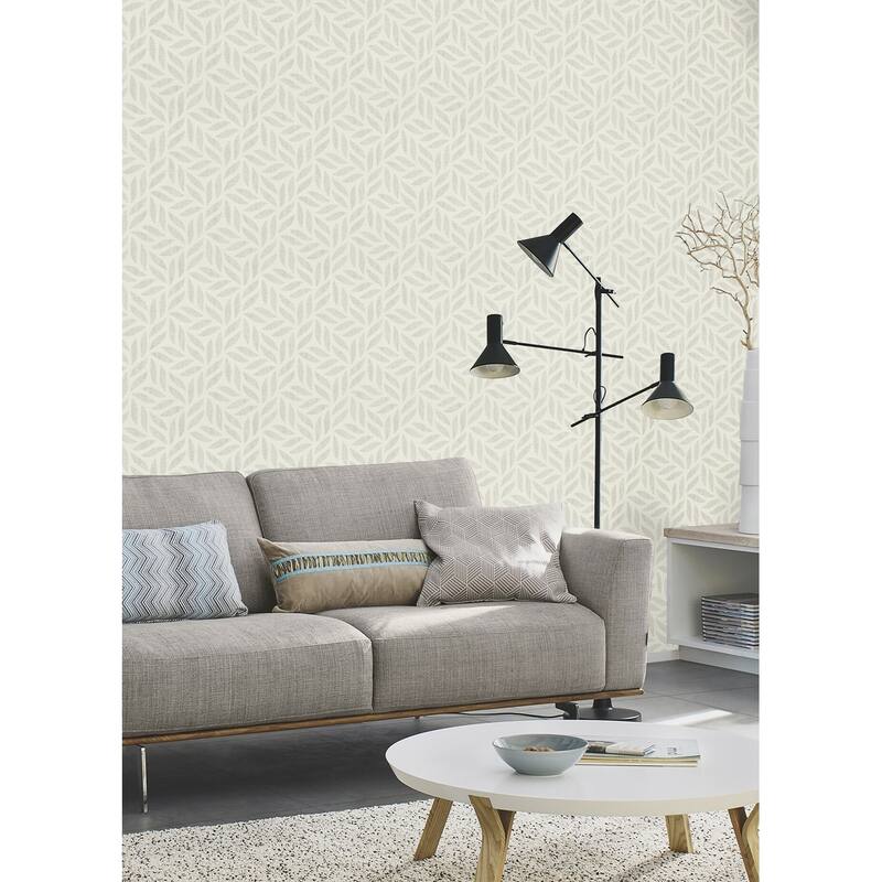 Advantage Sagano Light Grey Leaf Wallpaper