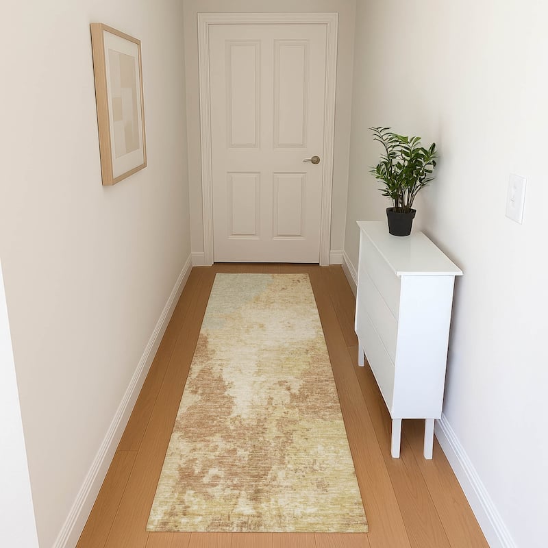 Premium Washable Super Soft Modern Abstract Mayfield Rug - Coral - 2'3" x 7'6"