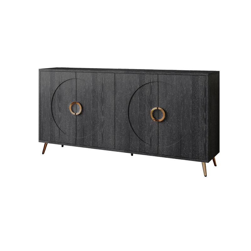 64.57" Modern Lacquered 4 Doors Wooden Storage Sideboard Buffet for Kitchen and Dining Room