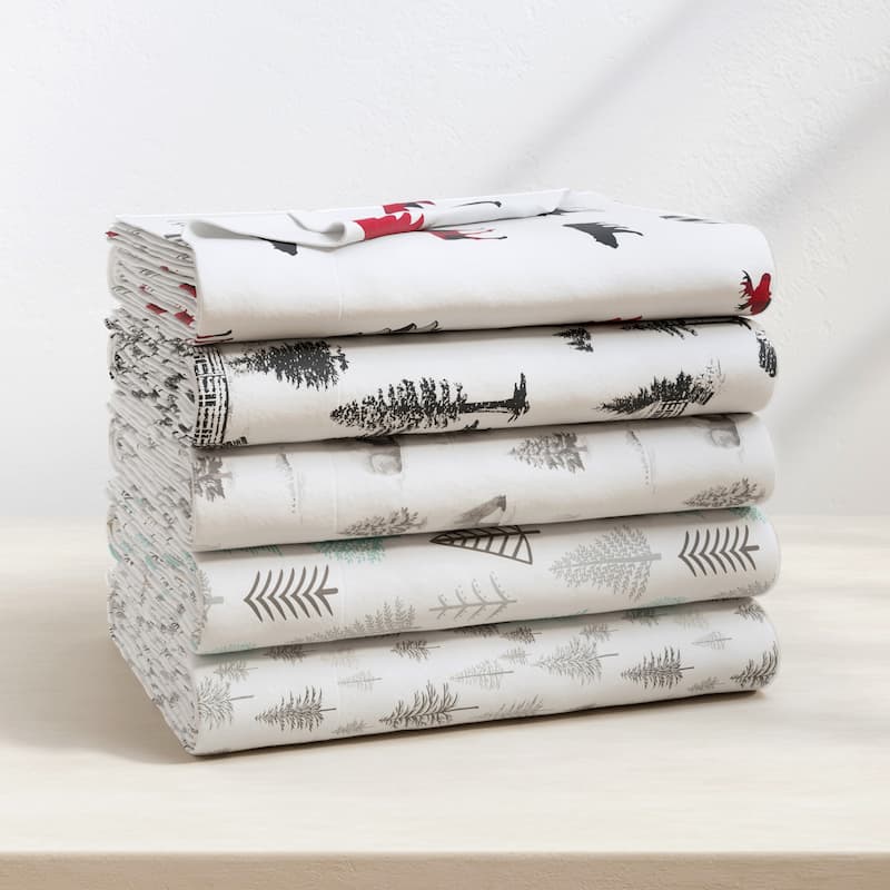Linery & Co. Winter Turkish Cotton Double-Brushed Flannel Bed Sheet Set