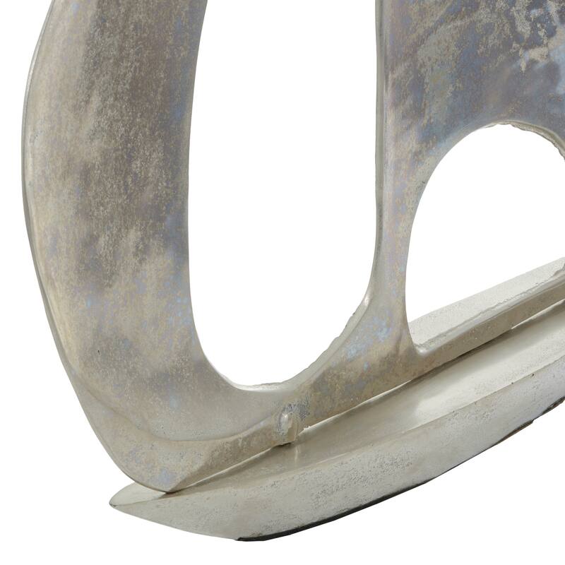 Silver Aluminum Metal Sail Boat Decorative Sculpture