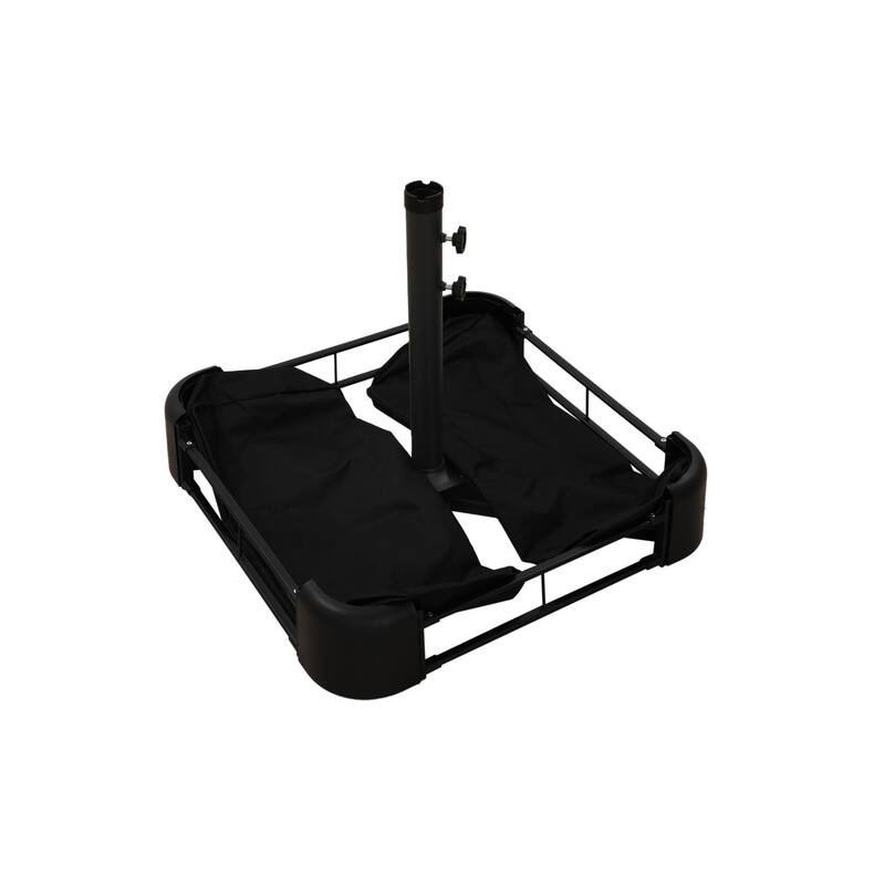 180'' x 108'' Rectangular Fiberglass Lighted Market Umbrella with Base