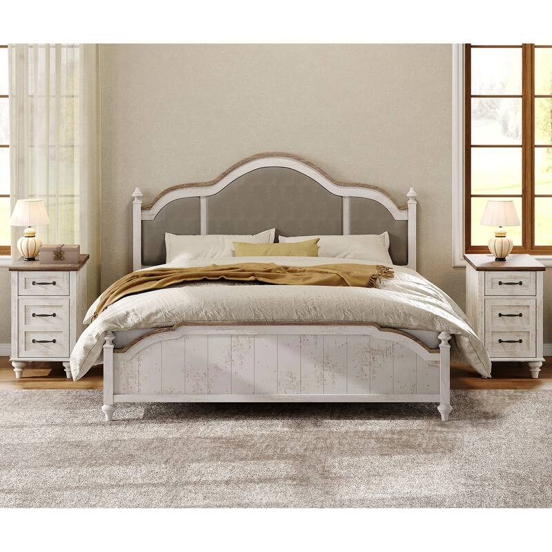 Nightstand End Table With Charging Station for Living Room Bedroom