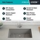 preview thumbnail 5 of 5, Lexicon Kitchen Sink Quartz Composite 32 Inch Galaxy Concrete - 19x32