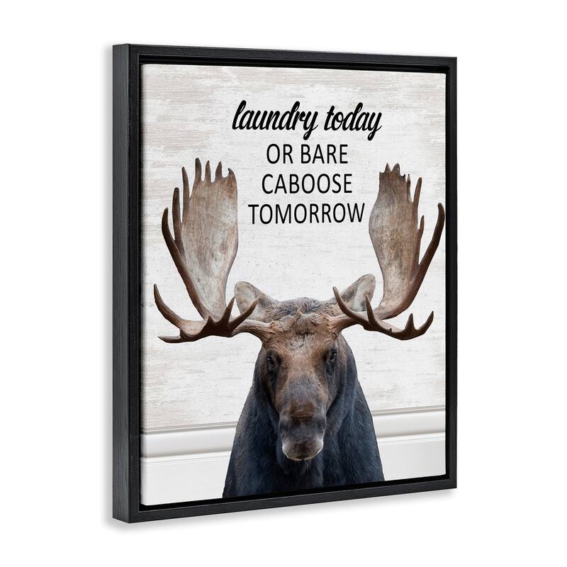 Stupell Laundry Today Bare Caboose Tomorrow Framed Floater Canvas Wall Art Design By Lettered and Lined