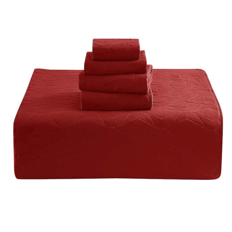 Clara Clark Bedspread Quilt Set - Ellipse Weave Pinsonic Lightweight Coverlet Set
