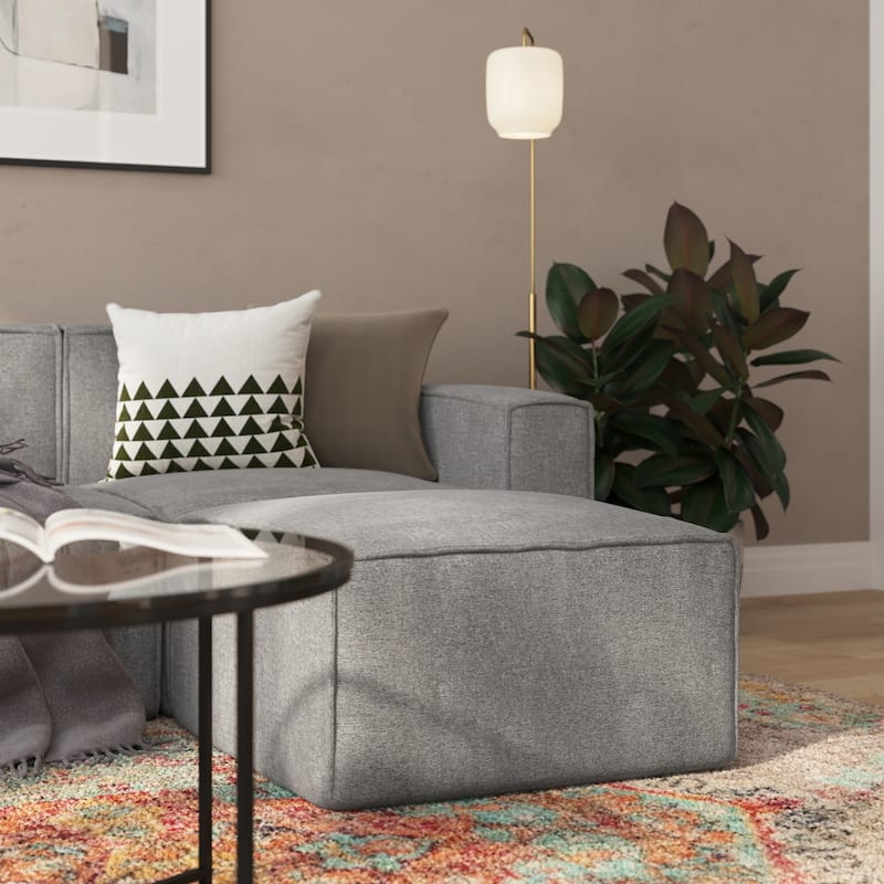 Contemporary Modular Sectional Sofa Ottoman - Gray