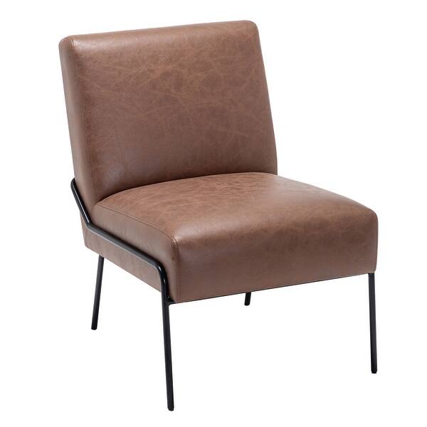 slide 47 of 79, Carbon Loft Hofstetler Armless Accent Chair Walnut Faux Leather Without Pintuck