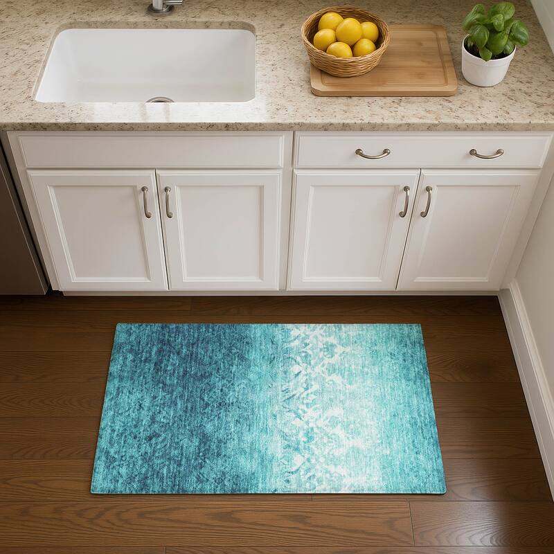 Premium Washable Super Soft Modern Ombre Mayfield Rug - Teal - 1'8" x 2'6"