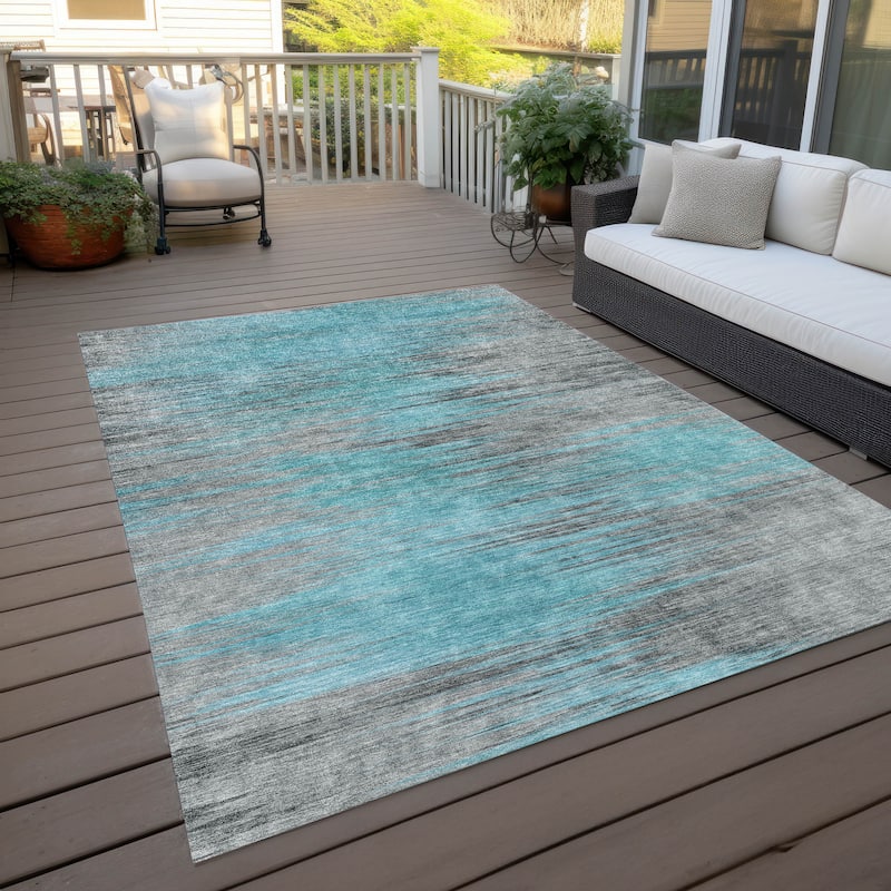 Machine Washable Indoor/ Outdoor Chantille Modern Ombre Rug
