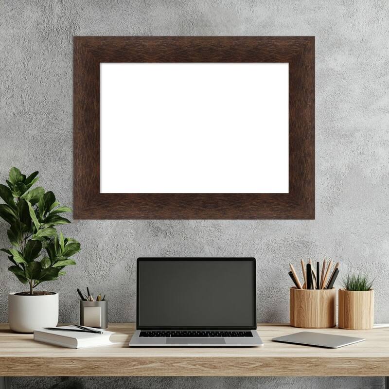 Amanti Art Warm Walnut Framed Dry Erase Magnetic Board