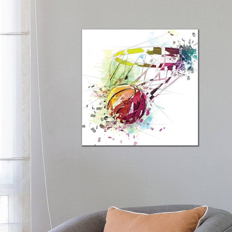iCanvas "Basketball And Net" by Katia Skye Canvas Print - 26x26x1.5