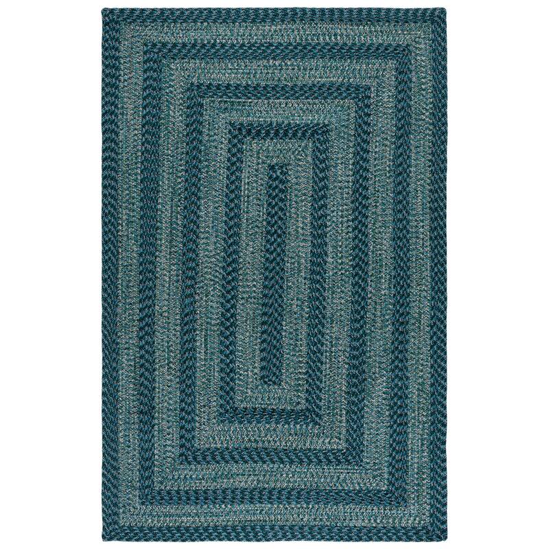 SAFAVIEH Handmade Braided Fatimah Washable Indoor/Outdoor Rug - Weather Resistant & Easy Cleaning - 5' x 8' - Blue/Green