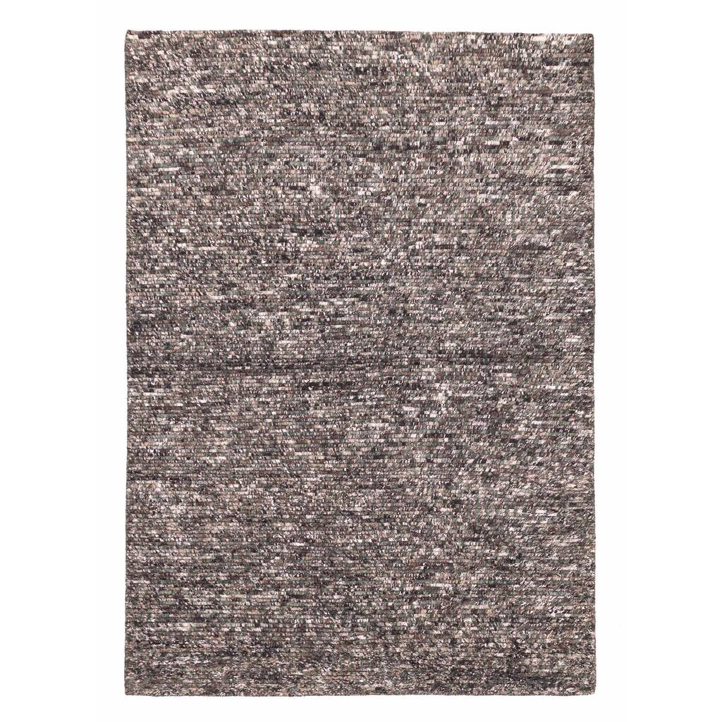 ECARPETGALLERY Hand-knotted Tangier Dark Grey Wool Rug - 5'1 x 8'0