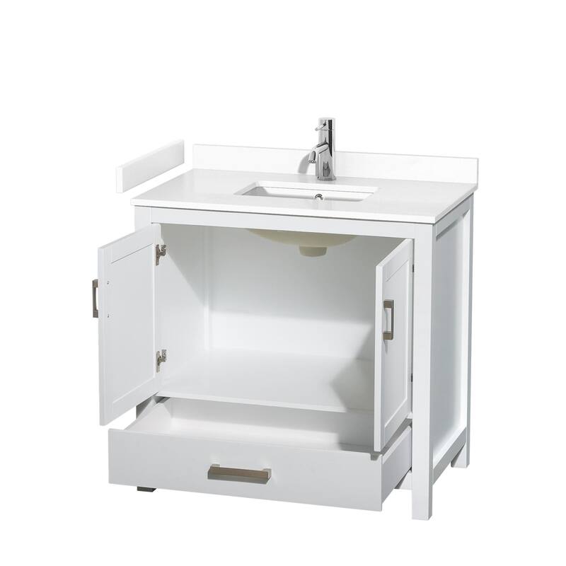 Wyndham Collection Sheffield 36" Single Bathroom Vanity, Carrara