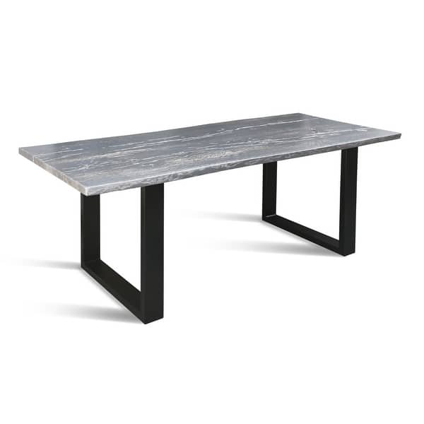 RUBAN-U4 Solid Wood Dining Table - Silver Oak/Industrial Black - On Sale -  Bed Bath & Beyond - 33117006