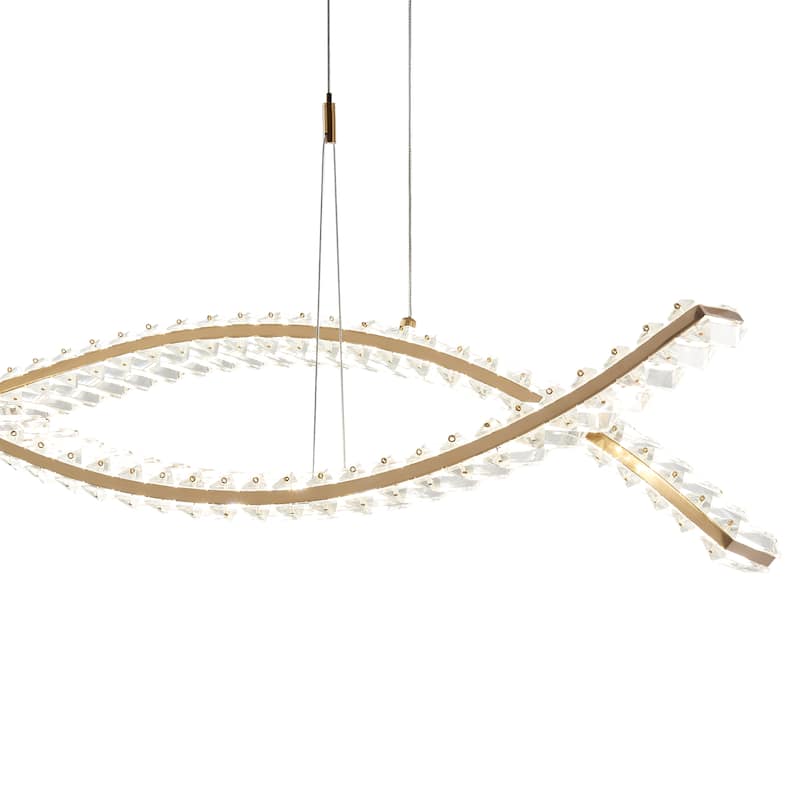 Charlotte Brushed Gold Integrated LED 40-Watt Chandelier - N/A