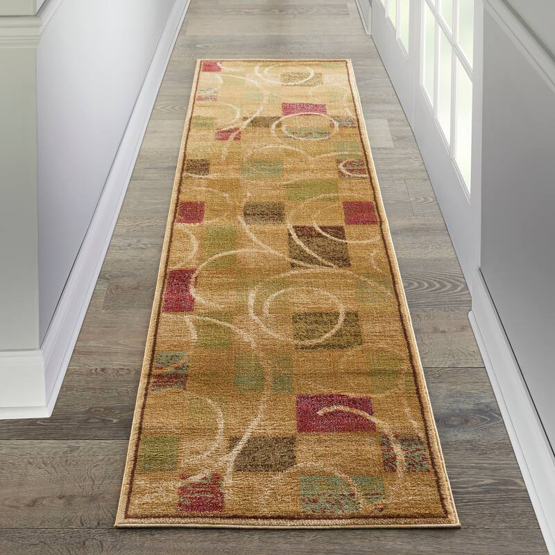 Nourison Expressions Geometric Abstract Cubist Area Rug - 2' 3" x 8' - Beige - Runner/Rectangle