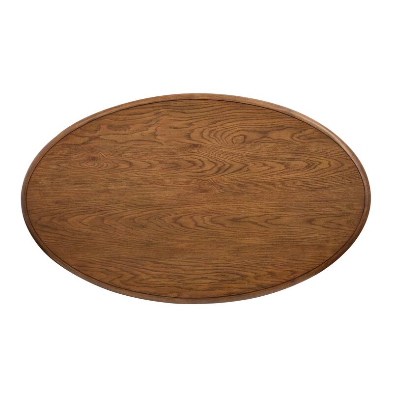 Magnussen Home Tanner Tawny Brown Oval Cocktail Table with Casters - 30''W x 50''D x 16.5''H