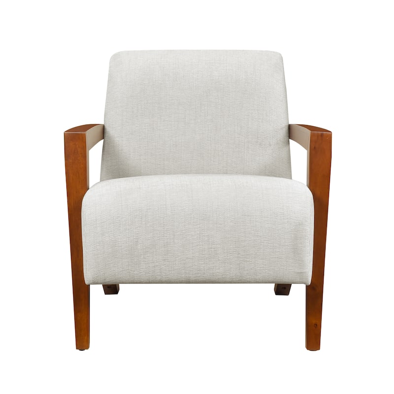 Lyle 28.5" Chenille Accent Chair - Chestnut Finish Solid Wood Frame