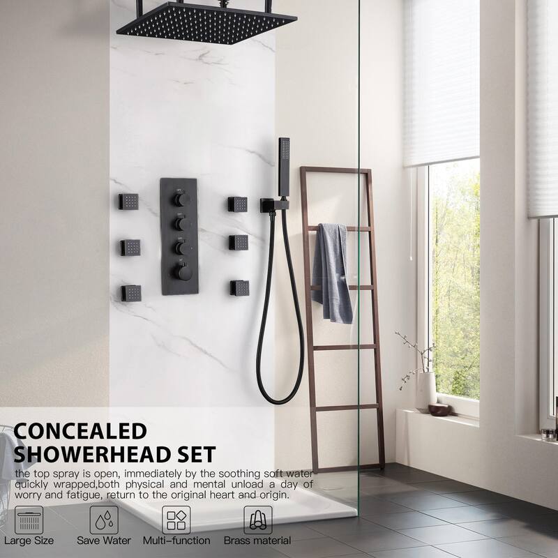 Rbrohant Thermostatic Complete Shower System with Rough in-Valve