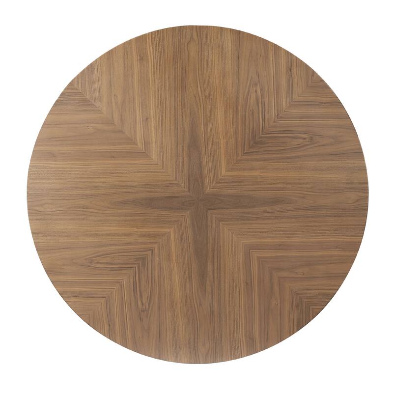 47.25'' Round MDF Coffee Table End Table Short Leisure Tea Table Cross Legs Metal Base, Easy to Assemble