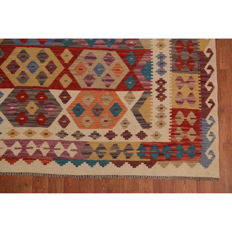Southwestern Style Kilim Oriental Rug Flatweave Wool Carpet - 8'3"x 11'3"