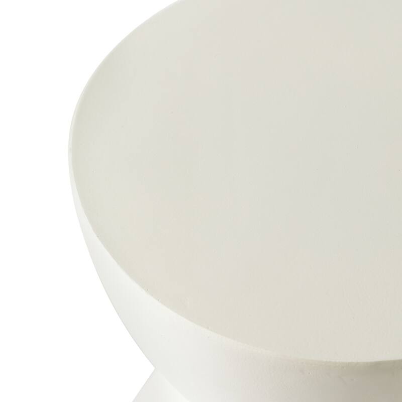 Loft 14-Inch Modern Round Accent Fiberstone Side Table for Indoor Outdoor Patio, Living Room, or Home Office