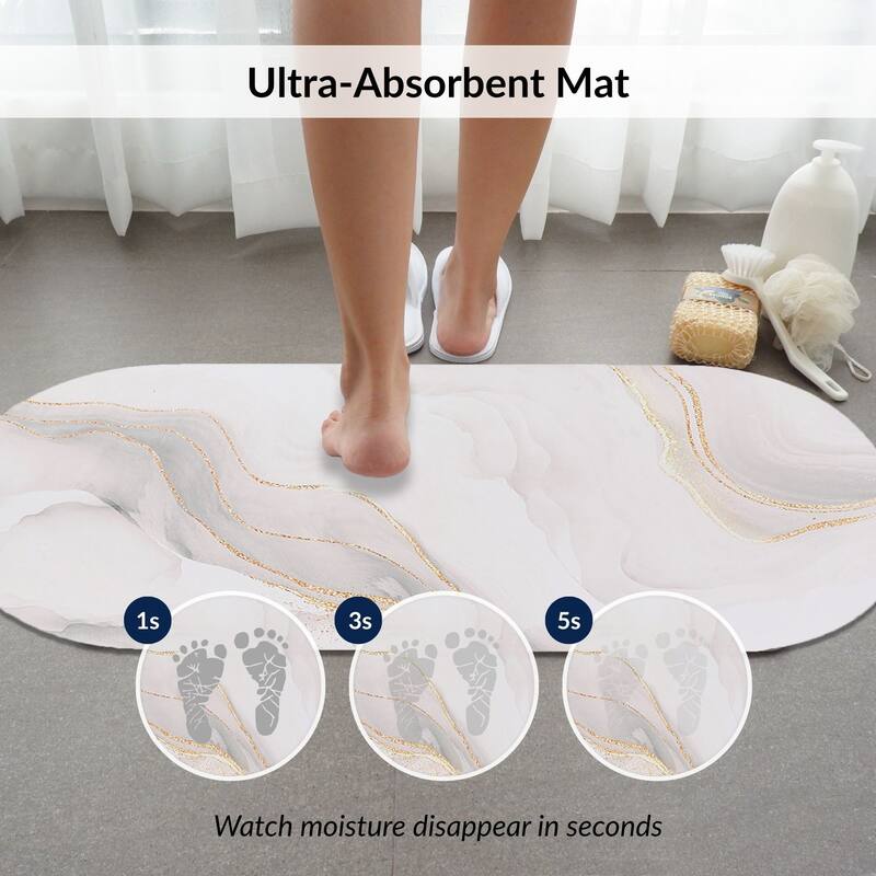 Decorative Runner Bath Mat 40x18 Ultra Absorbent Quick Dry Rug