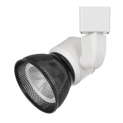 10W Integrated LED Metal Track Fixture with Mesh Head, White and Dark Black
