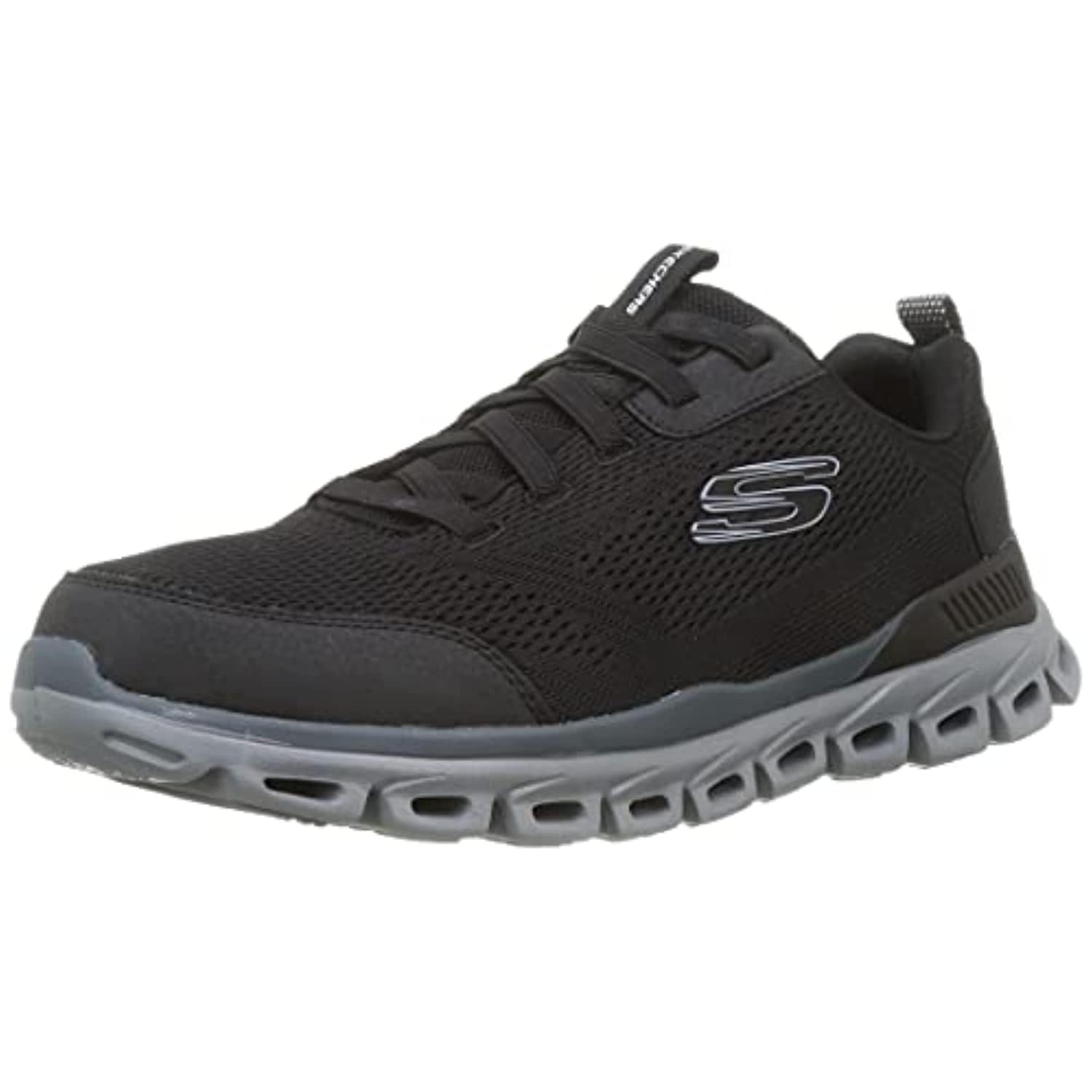 Shop Now The Skechers Men's Glide Step Stretch Lace Sneaker Loafer, Black/Gray | AccuWeather Shop