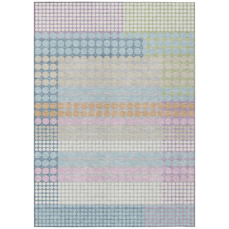 Machine Washable Indoor/ Outdoor Casual Dotty Chantille Rug